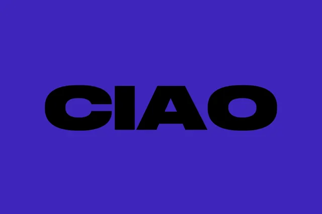 CIAO Wordmark Design, minimal, flat, vibrant