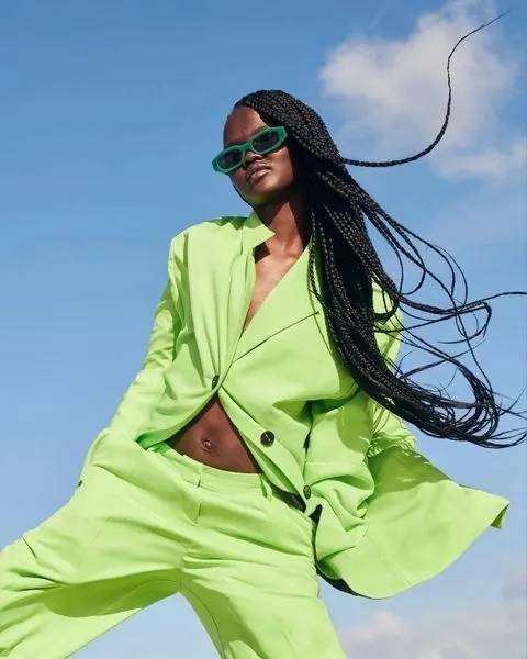 Neon Lime Fashion Editorial, luxury, y2k, vibrant