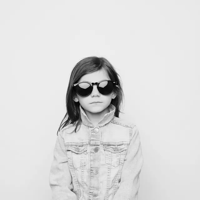 Monochrome Portrait of a Woman in Denim, minimal, monochrome, monochrome