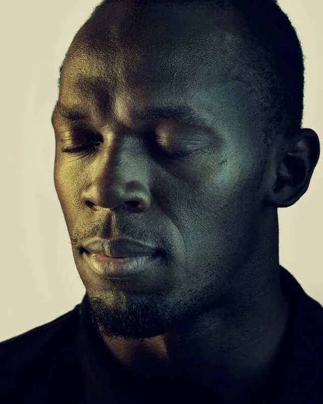 Close-up Portrait of a Man, photographic, dark-mode, dark