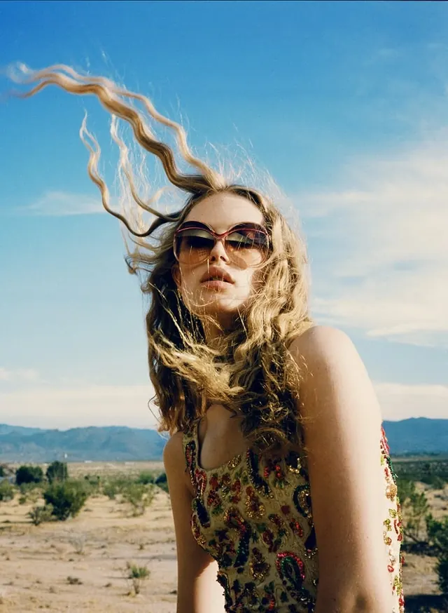 Surreal Desert Portrait, photographic, organic, vibrant
