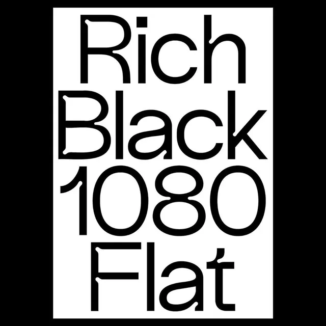Rich Black 1080 Flat Wordmark, minimal, swiss, monochrome