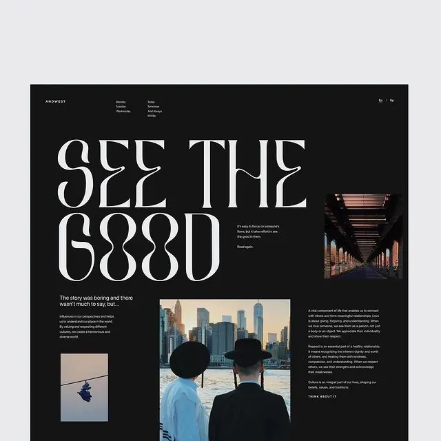 See the 8888 Editorial Layout, minimal, swiss, dark