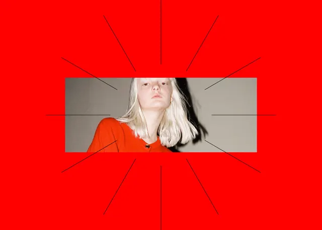 Geometric Portrait Collage, brutalist, neo-brutalist, high-contrast