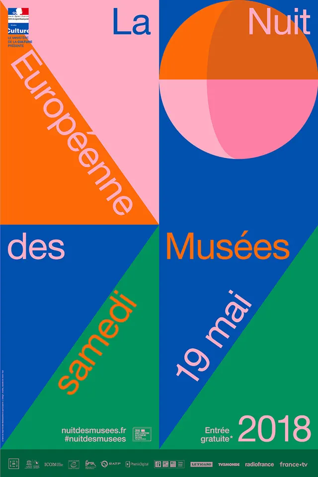 La Nuit Européenne Poster, swiss, geometric, vibrant