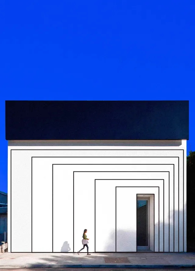 Minimalist Architectural Perspective, minimal, geometric, high-contrast