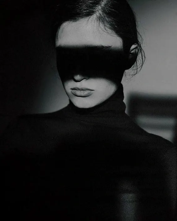 Monochrome Portrait with Shadow Overlay, minimal, monochrome, monochrome