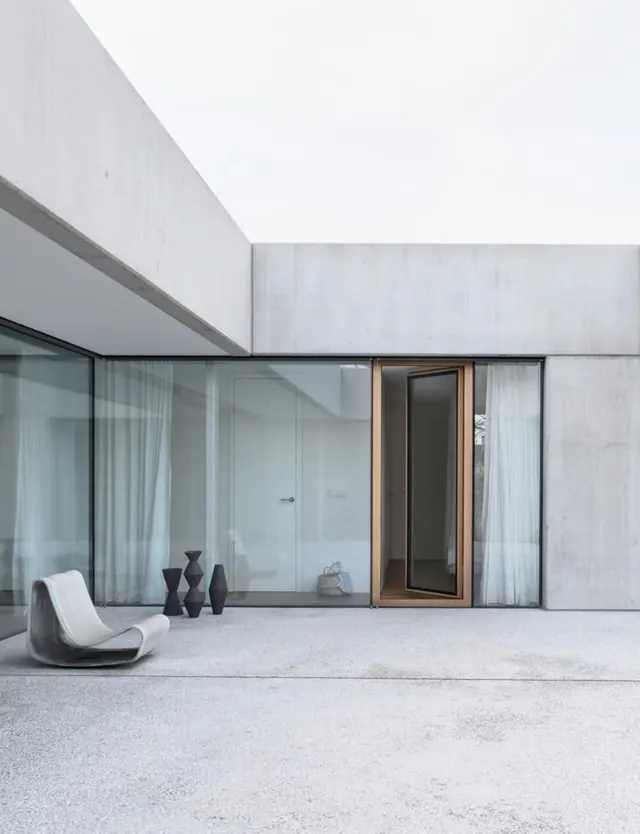 Minimalist Concrete Architecture Interior, minimal, brutalist, monochrome