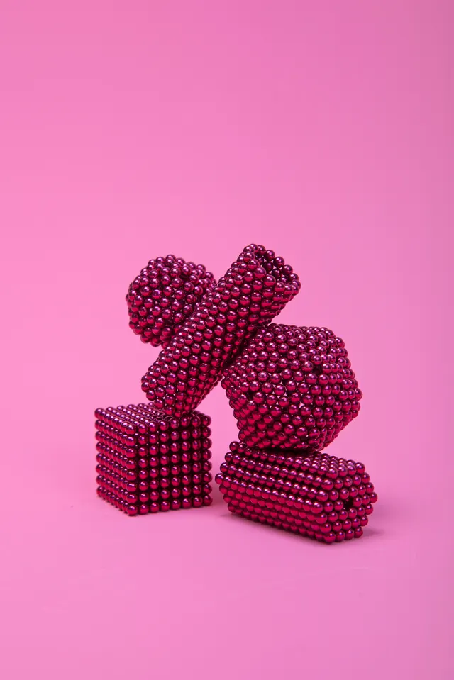 3D Pink Textured Blocks, 3d-render, playful, vibrant