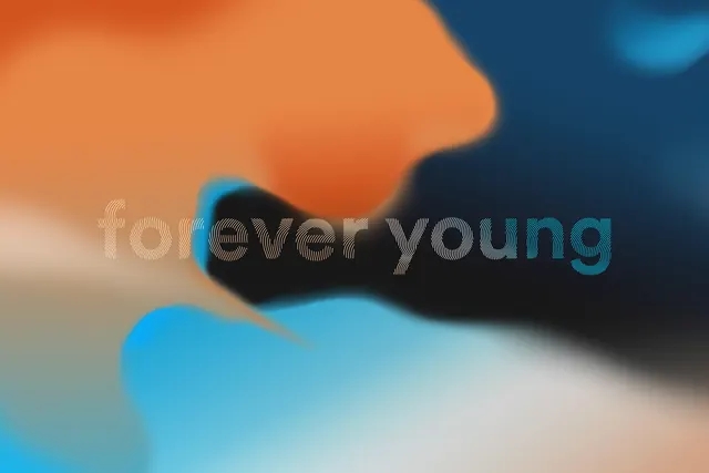 Forever Young Abstract Wordmark, gradient-heavy, organic, vibrant