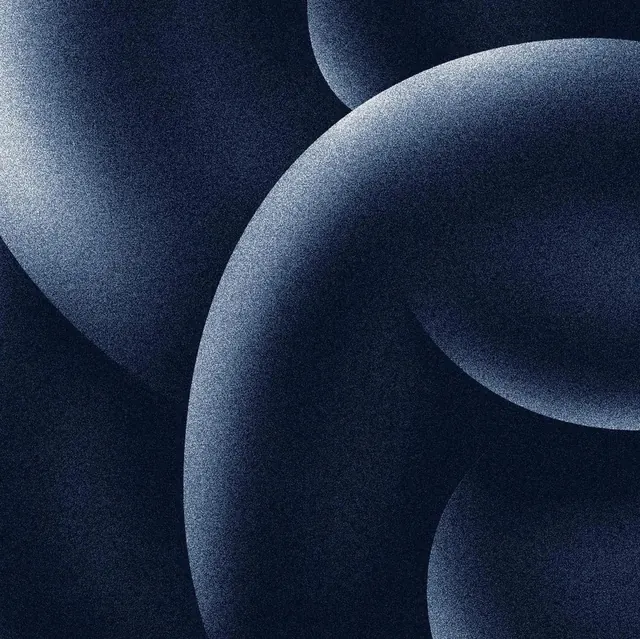 Abstract Blue Spheres, minimal, dark-mode, dark