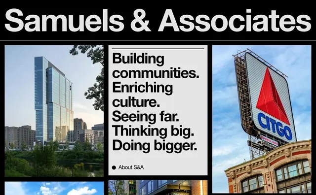 Samuels & Associates Branding and Architecture, corporate-clean, minimal, high-contrast