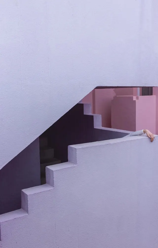 Abstract Geometric Staircase, minimal, geometric, pastel