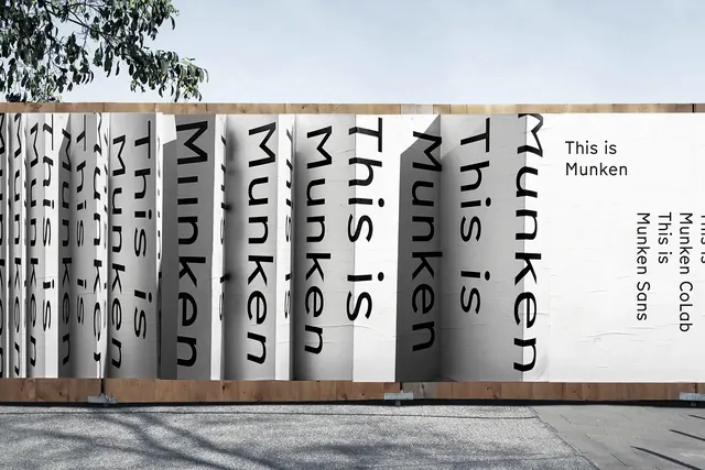 This is München Typography Installation, minimal, swiss, monochrome