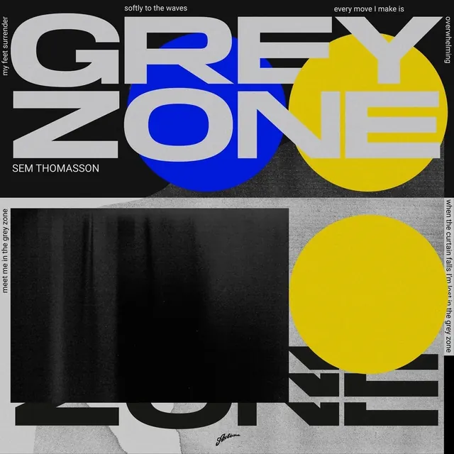 Grey Zone album artwork collage, brutalist, geometric, high-contrast