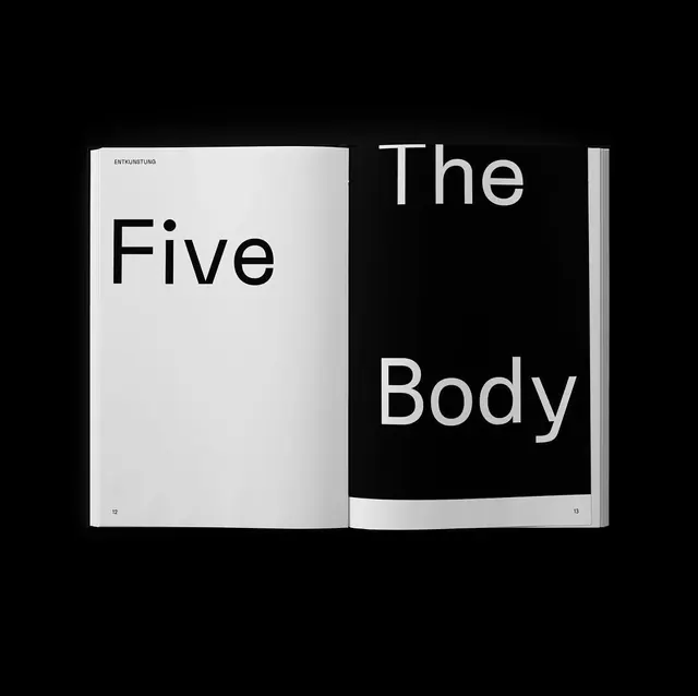 The Five Body Editorial Spread, minimal, swiss, high-contrast