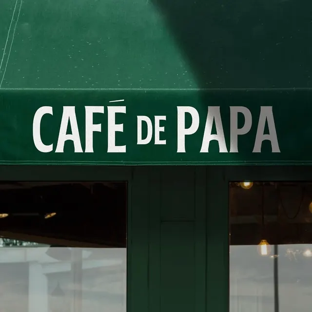 Café de Papa Signage, minimal, flat, dark