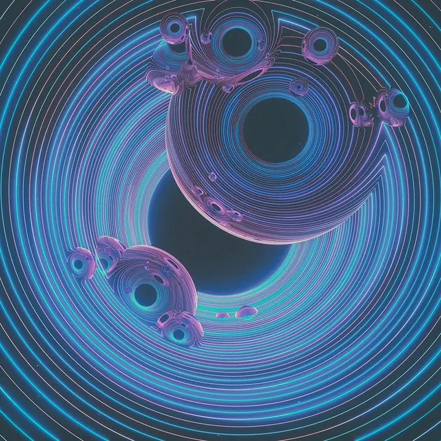 Abstract Concentric Blue Circles, geometric, abstract, vibrant