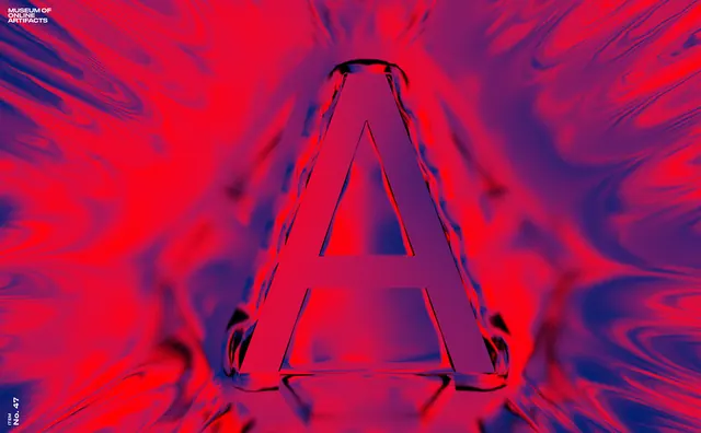 Abstract Red Letter A Graphic, gradient-heavy, maximalist, vibrant
