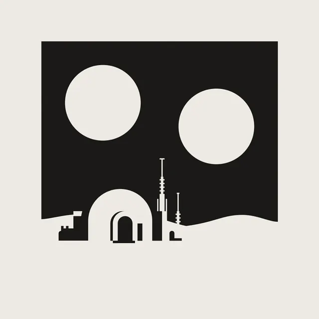 Minimalist Celestial Architecture Illustration, minimal, geometric, high-contrast