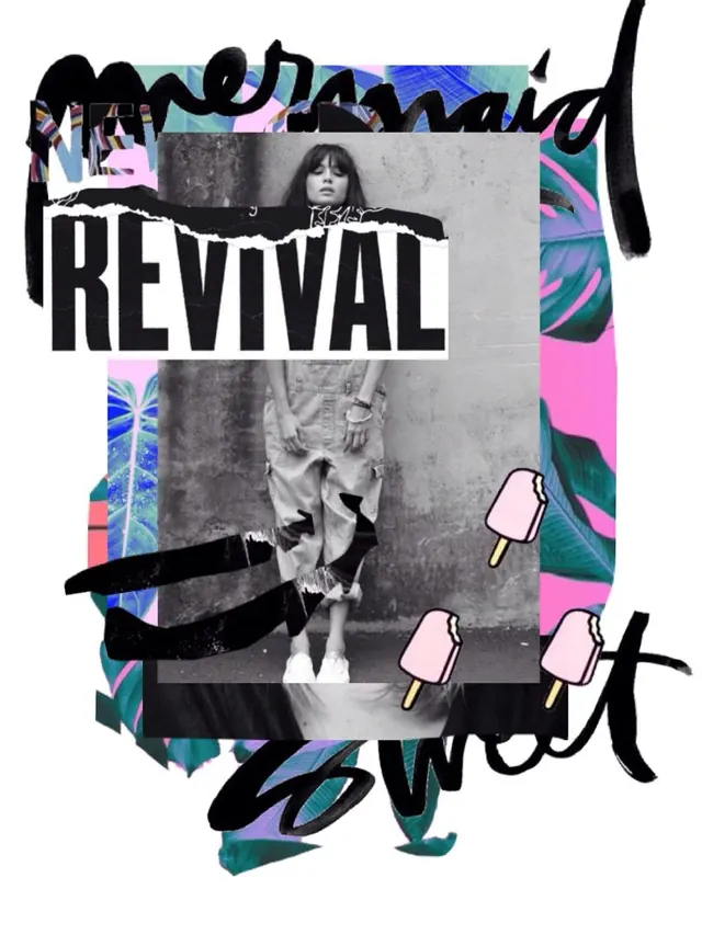 Renaissance Revival Collage Design, maximalist, brutalist, high-contrast