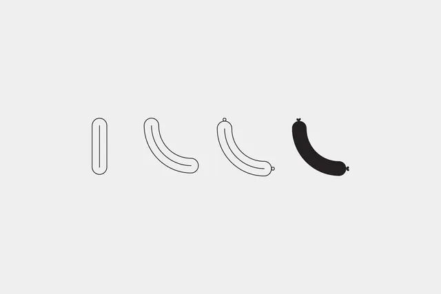 Abstract Curved Line Graphic, minimal, geometric, monochrome