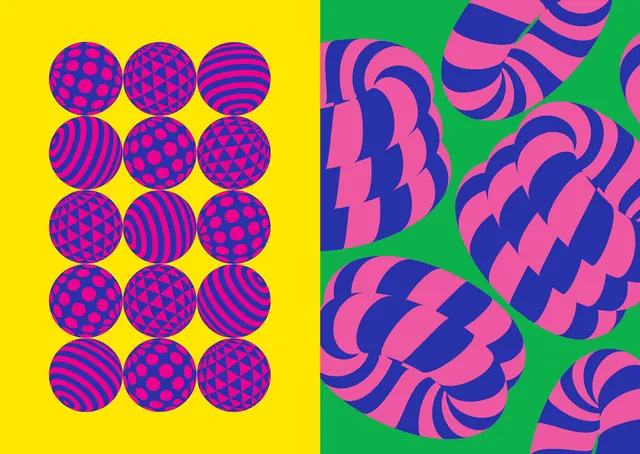 Abstract Geometric Pattern Design, playful, geometric, vibrant