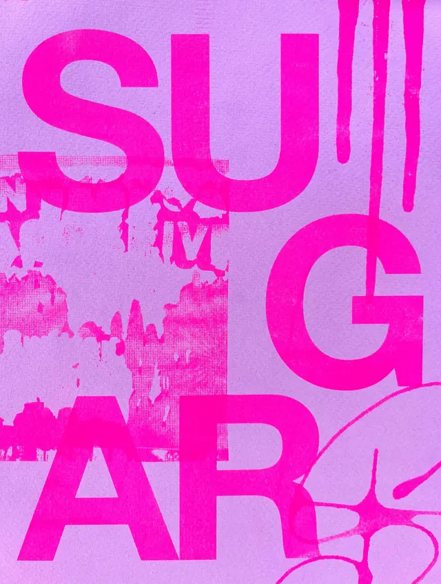 SUGAR ART Typography Design, brutalist, neo-brutalist, vibrant