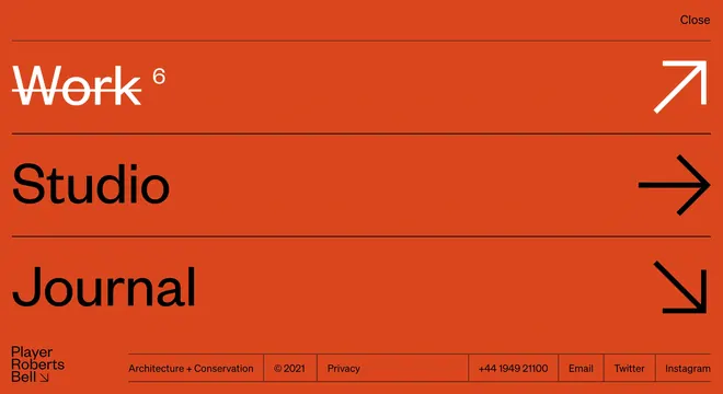 Red Navigation Menu Design, minimal, swiss, vibrant