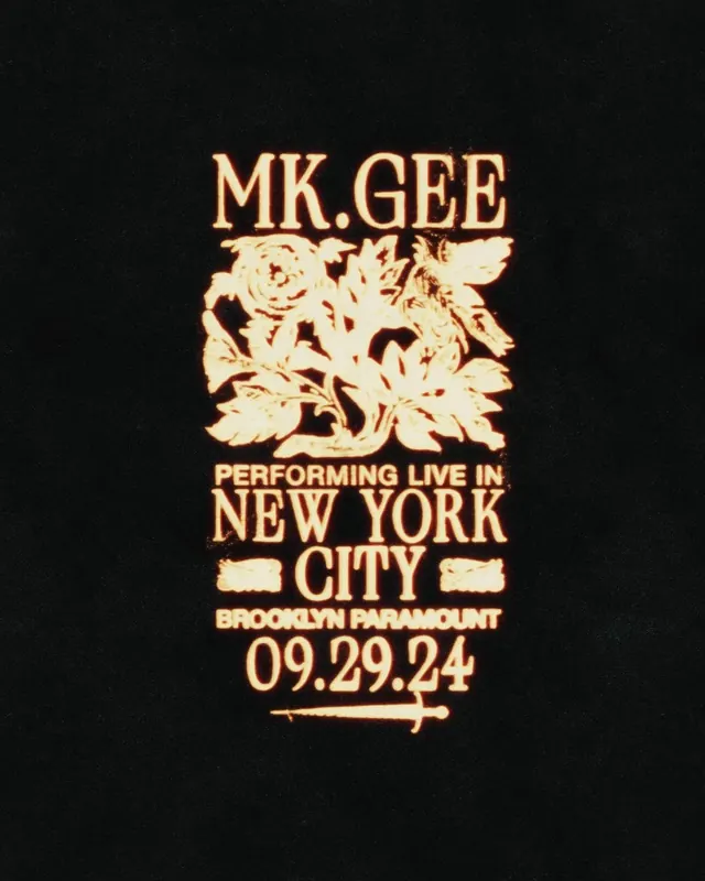 MK.GEE Performance New York Poster, brutalist, maximalist, dark