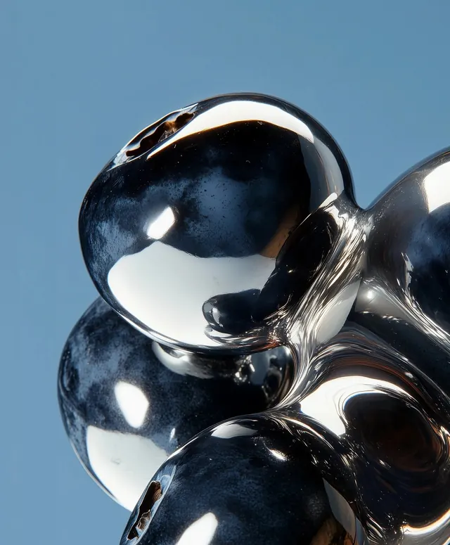 Abstract Chrome Spheres, 3d-render, organic, cool