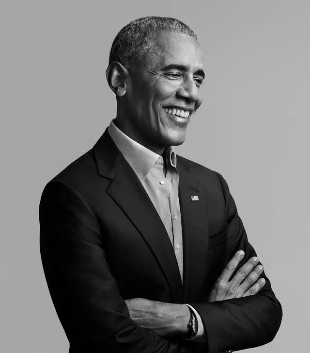 Black and White Portrait of Barack Obama, monochrome, photographic, monochrome