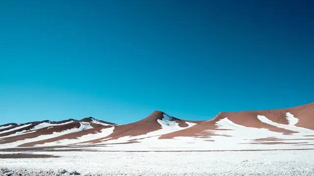 Snowy Mountain Landscape, photographic, minimal, high-contrast