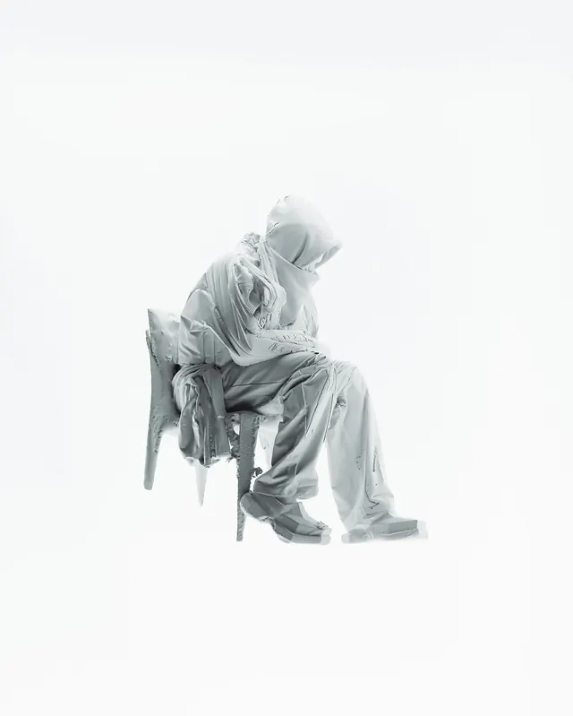 Monochrome Seated Figure, minimal, monochrome, monochrome
