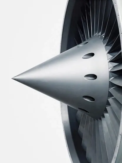 Jet Engine Turbine Component, technical, 3d-render, monochrome