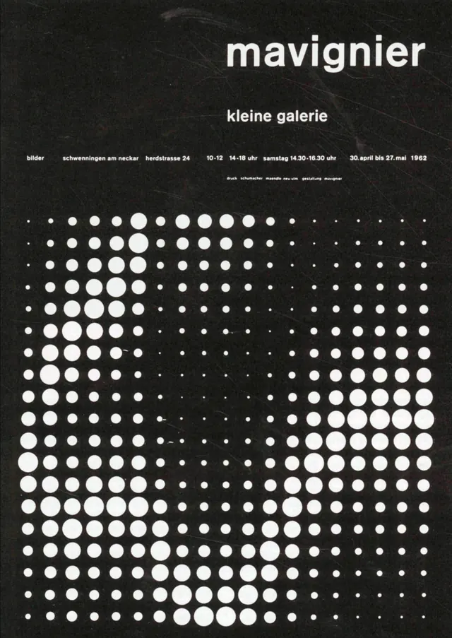 mavignier gallery poster, minimal, swiss, monochrome