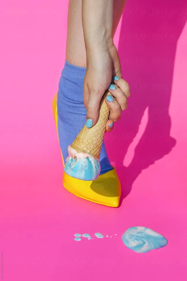 Surrealist Footwear Collage, playful, abstract, vibrant