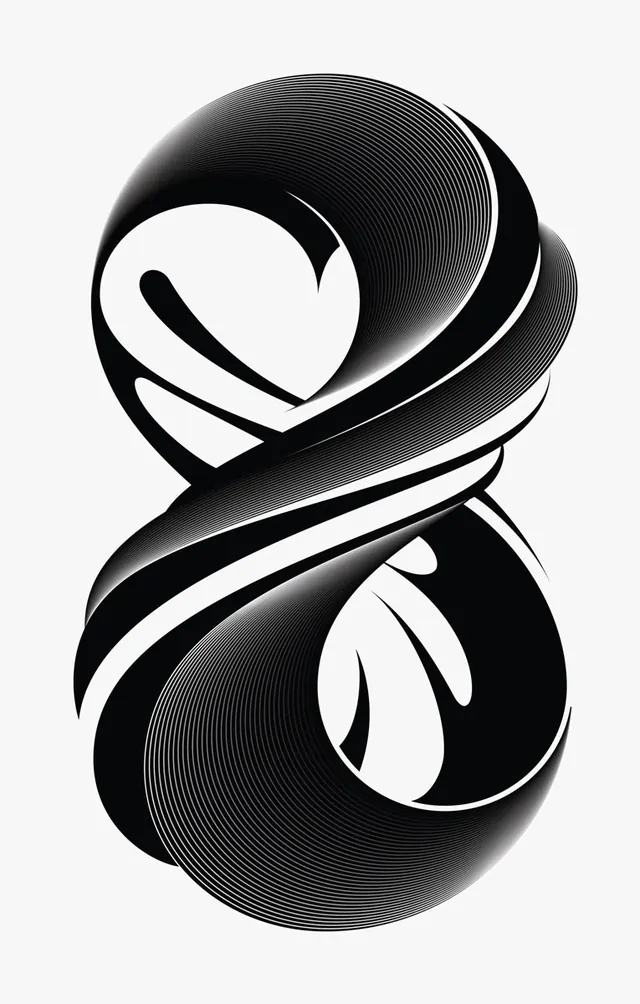 Abstract S-Curve Logo, minimal, monochrome, monochrome