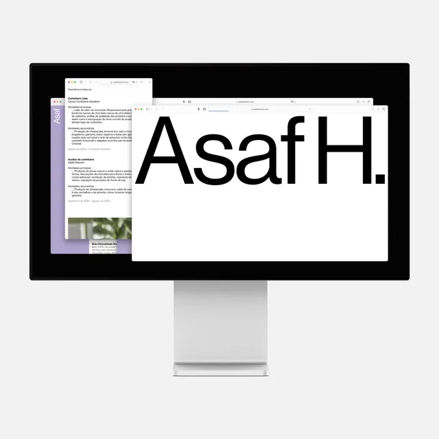AsafH. Wordmark Mockup, minimal, swiss, monochrome