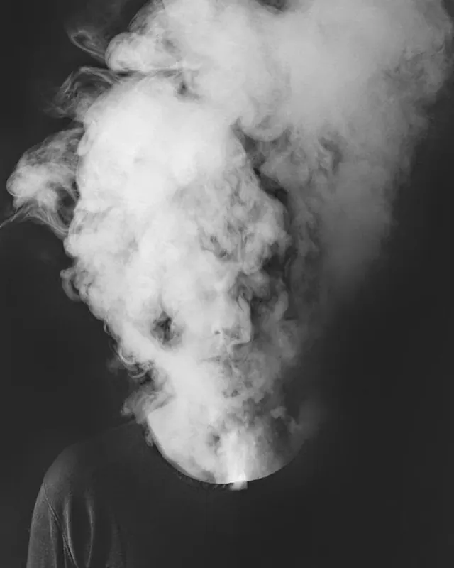 Smoke Cloud Portrait, monochrome, organic, monochrome