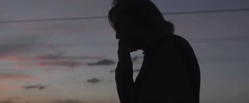 Silhouette Portrait at Sunset, minimal, photographic, dark