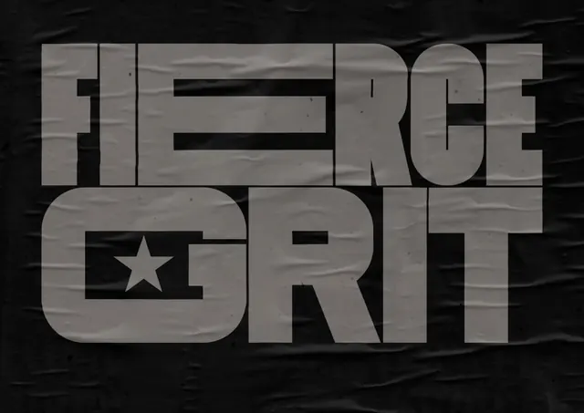 Fierce Grit Wordmark, brutalist, monochrome, monochrome