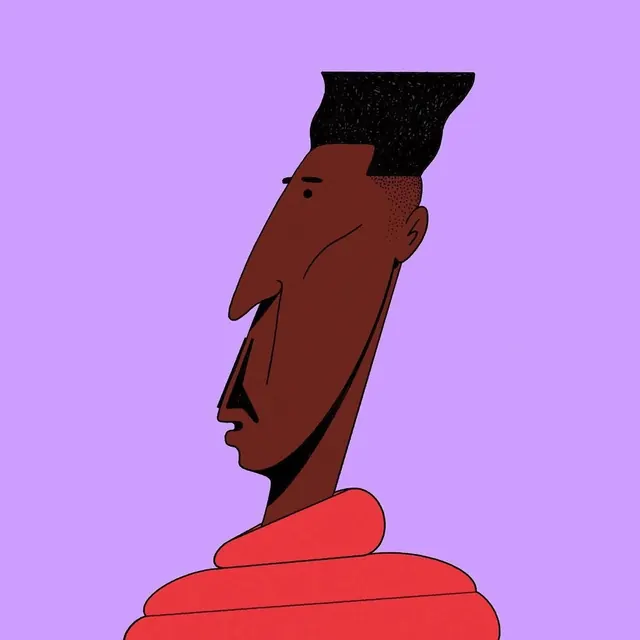 Stylized Profile Illustration, minimal, flat, vibrant
