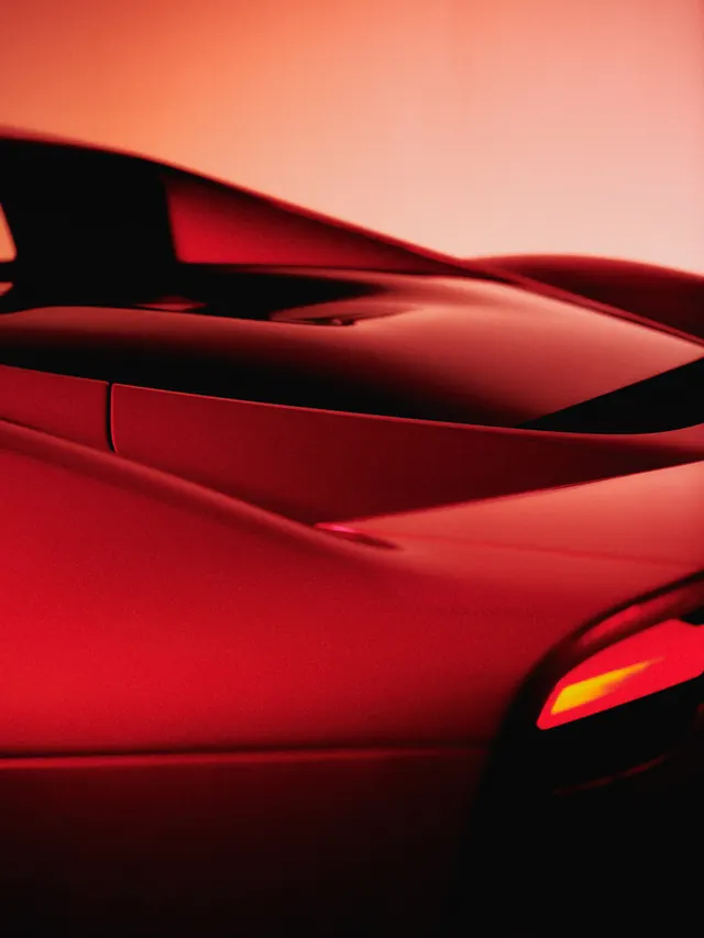 Red Sports Car Detail, luxury, photographic, vibrant