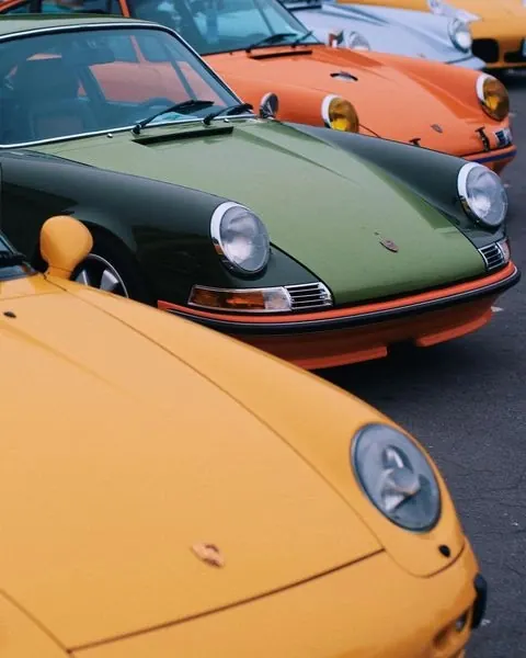 Vintage Sports Cars Collage, photographic, retro, vibrant