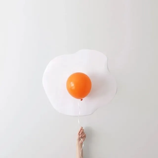 Abstract Orange Sphere and White Blob, minimal, organic, vibrant
