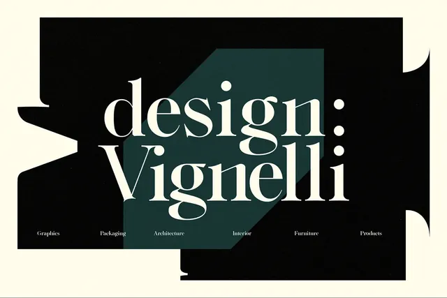 design: Vignelli Typography Layout, swiss, minimal, dark