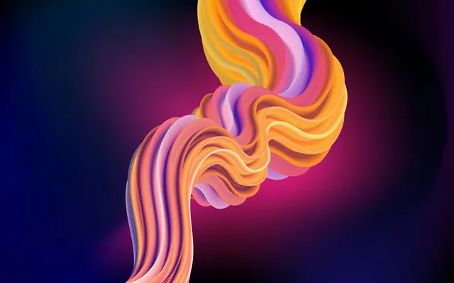 Abstract Fluid Ribbon, gradient-heavy, organic, vibrant