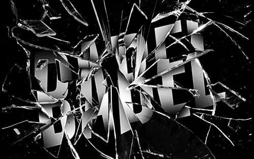 Shattered Typography Design, brutalist, dark-mode, dark