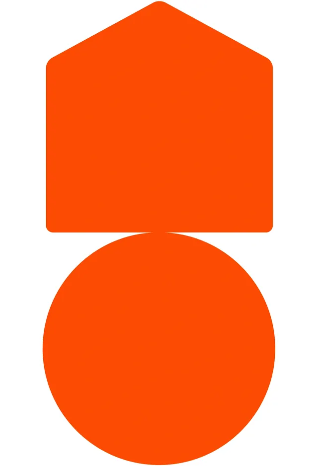Geometric House and Circle Icon, minimal, geometric, vibrant
